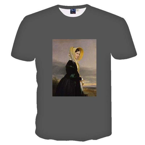 

men's t-shirts world famous painting 3d printing t-shirt male large size summer short-sleeved personalized creative sweat shirt 2021, White;black
