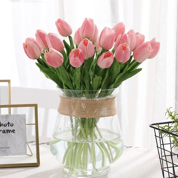 

decorative flowers & wreaths 31pcs/lot tulips artificial pu calla fake real touch for wedding decoration home party favors