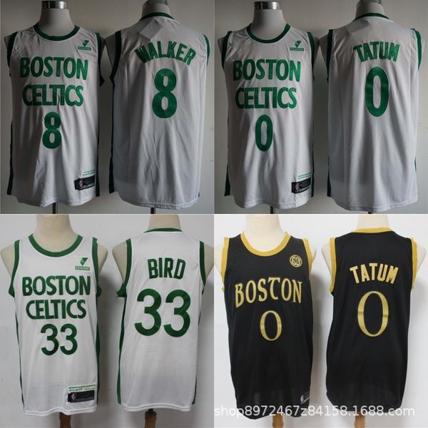 

tracksuit jerseys a jersey 21 season celtics 0#8#33# embroidered basketball, Gray
