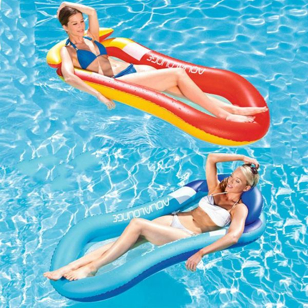 

camp furniture water rafting backrest sofa recliner swimming pool beach toys inflatable floating bed with armrest mat air mattress