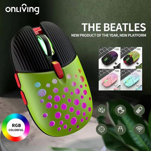 

mice onliving 2.4g wireless mouse rechargeable silent led colorful backlit gaming for deskpc lapnotebook computer