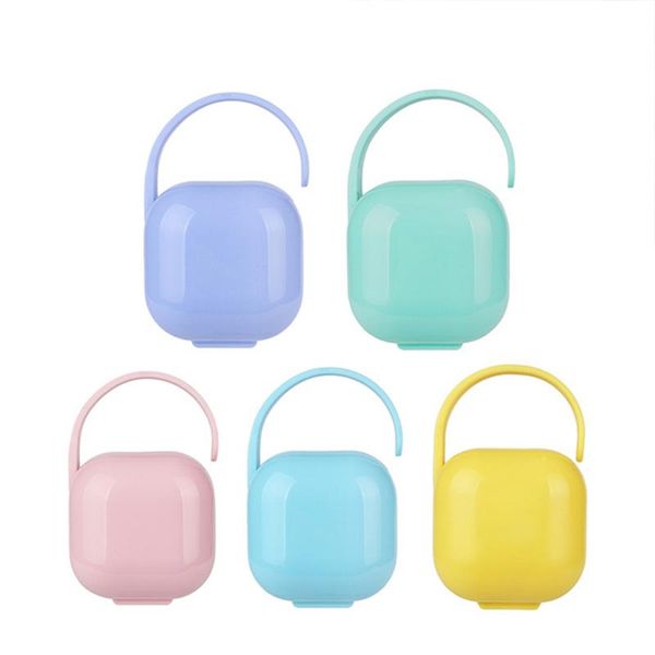 

pacifiers# 6 colors portable baby pacifier nipple cradle case infant travel storage box soother container dust handle