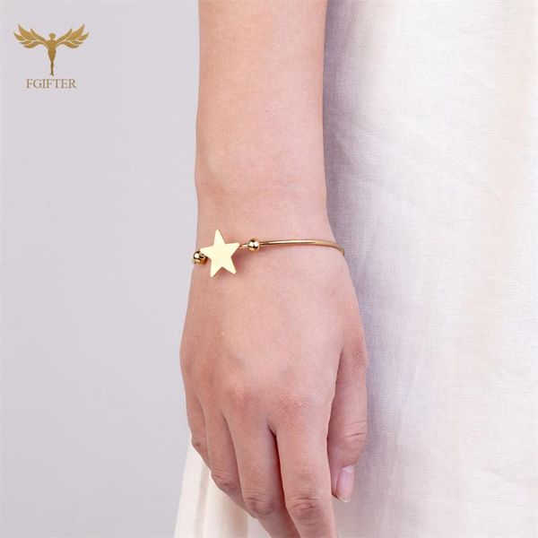 

bangle star bracelet bangles woman jewelry stainless steel open cuff girlfriend romantic fashion birthday gift, Black