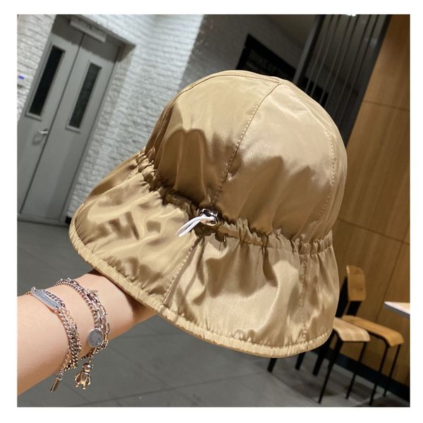 

red net drawstring basin cap outdoor sunshade quick drying waterproof and light weight wide brim hats women sun hat summer fisherman caps wh, Blue;gray