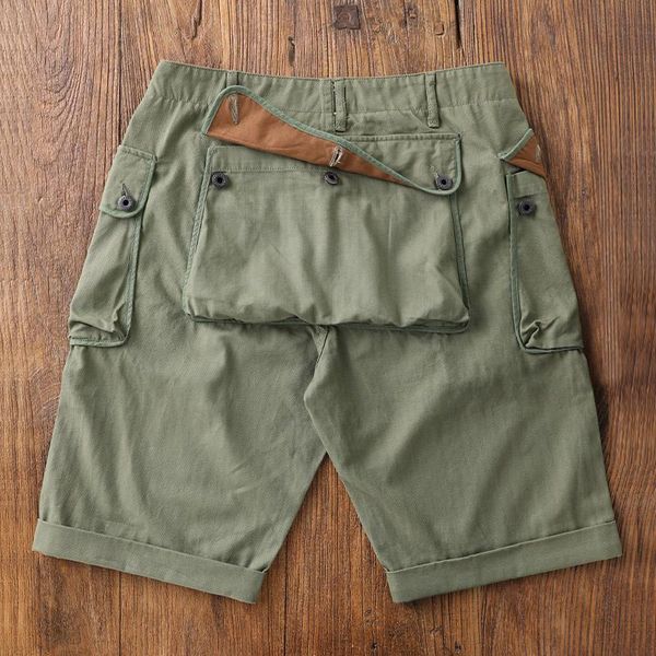 

men's shorts vintage red p-44 for men us army loose monkey green, White;black