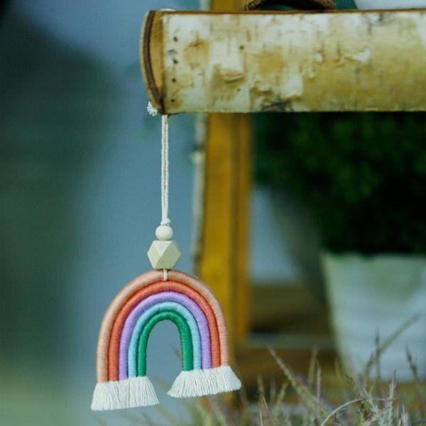 

interior decorations 11ud woven rainbow wall hanging for bedroom nursery baby kids rooms playroom tapestry rope tassel art home decor car