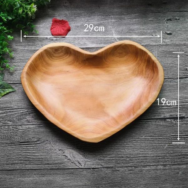 

dishes & plates heart shaped eco-friendly bamboo wooden tray tea coffee serving plate fruit bread snack