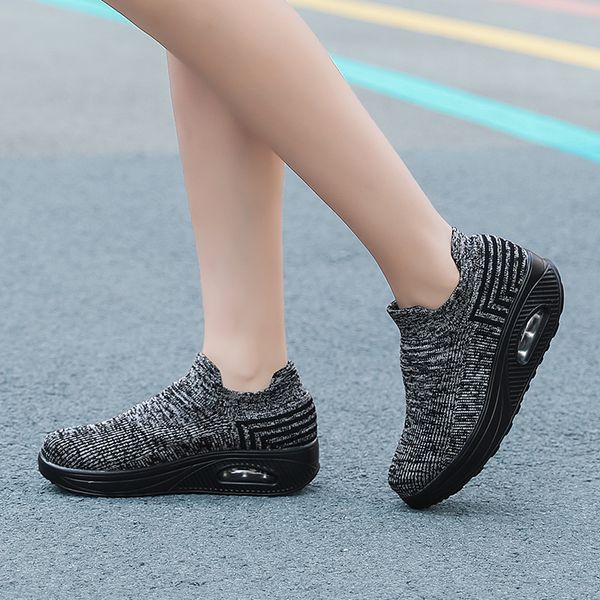 

set foot women's casual shoes rocking air cushion mesh breathable muffin elevated leisure outdoor sports