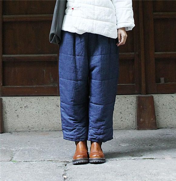 

women's pants & capris winter jeans wide trousers literature and retro warm comfortable cotton-clipped cowboy broad-legged quality, Black;white