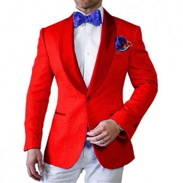 

brand groomsmen shawl lapel groom tuxedos red and white men suits wedding/prom man ( jacket + pants tie ) z74 men's & blazers, White;black