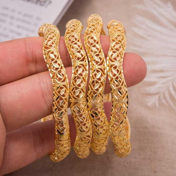 

annayoyo fashion lady luxury gold color jewelry bangles ethiopian african women dubai bracelet party wedding gifts can open1, Black