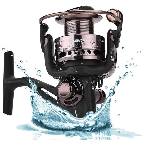 

baitcasting reels plusino freshwater saltwater with5.2:1 gear ratio metal body left/right interchangeable collapsible handle spinning fishin