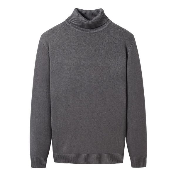 

men's sweaters korean fashion autumn and winter youth leisure trend thickened warm slim high turn collar cashmere sweater, White;black