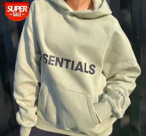 

eentials duplex drop shoulder sweater matcha green fleece hoodie #hs0a, Black