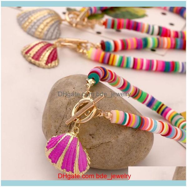 

charm jewelrycharm bracelets bohemian natural shell pendant bracelet for woman trend 2021-2021 spring boho soft ceramic beaded fashion jewel, Golden;silver