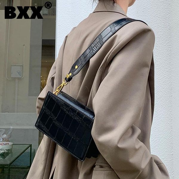 

evening bags [bxx] women small simple square wide strap pu leather all-match crossbody shoulder bag fashion tide 2021 gf0196
