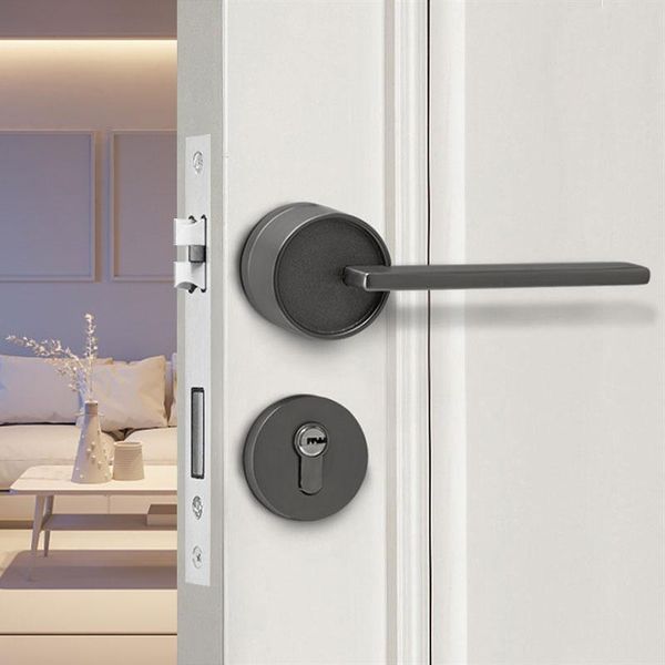 

handles & pulls bedroom kitchen door handle stainless steel black golden round cover split type fashionable mute lock