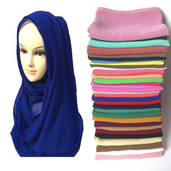 

scarves pearl bubble chiffon muslim hijab scarf shawl head wrap foulard plain solid colour, Blue;gray