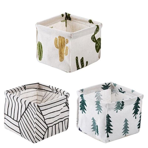 

storage baskets deskbox cotton linen basket sundries finishing for desk stationery dressing table cosmetics