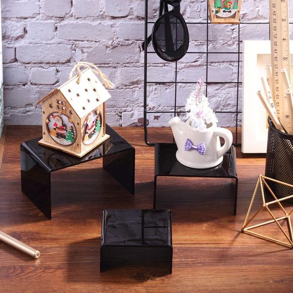 

3pcs set display riser stands acrylic transparent perfect stand for models dolls awards and trophies hooks & rails