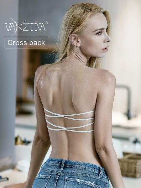 

bustiers & corsets vanztina summer women elastic strapless bra lace tube bandeau crop tank wireless seamless bralette padded underw, Black;white