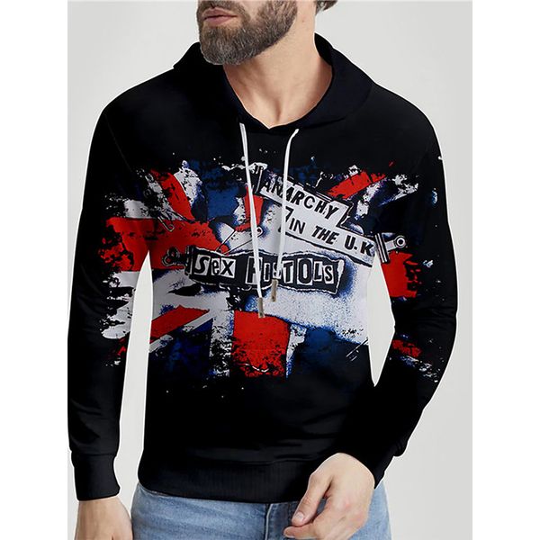 

personality stained design men s 3d printed hoodie visual impact party punk goth round neck high-quality american sweatshirt hoodie, Black