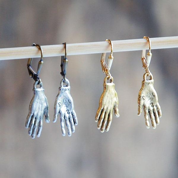 

dangle & chandelier unique hand shaped earrings for women bohemian vintage plam gold silver filled hook 2021 brincos