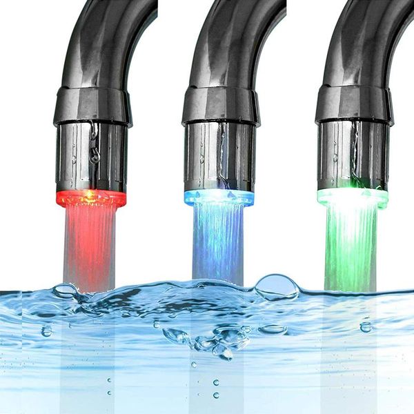 

kitchen faucets luminous light-up led water faucet colorful changing glow nozzle shower tap filter bathroom heater