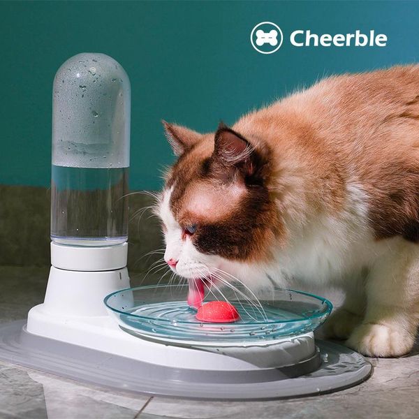 

cheerble cat automatic water dispenser unplugged bowl mute anti-rollover supplies bowls & feeders