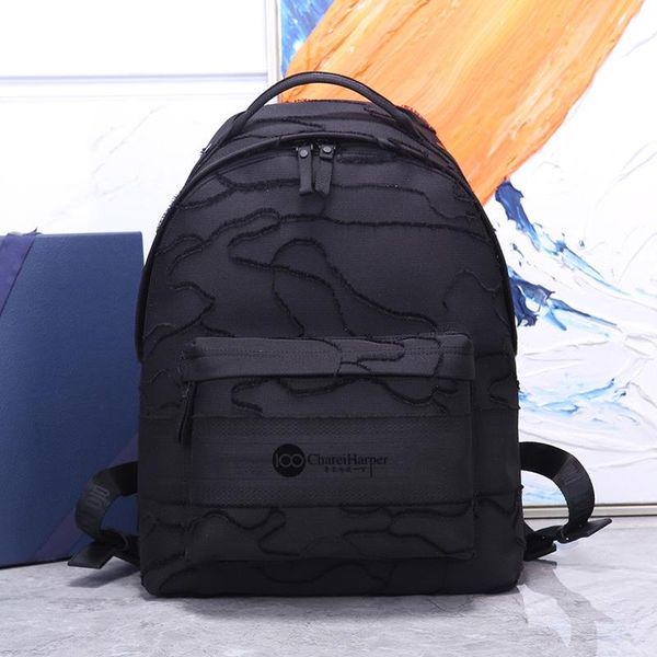 

backpack 2021 men's and women's travel bag fashion large-capacity leather black canvas embroidered shoulder