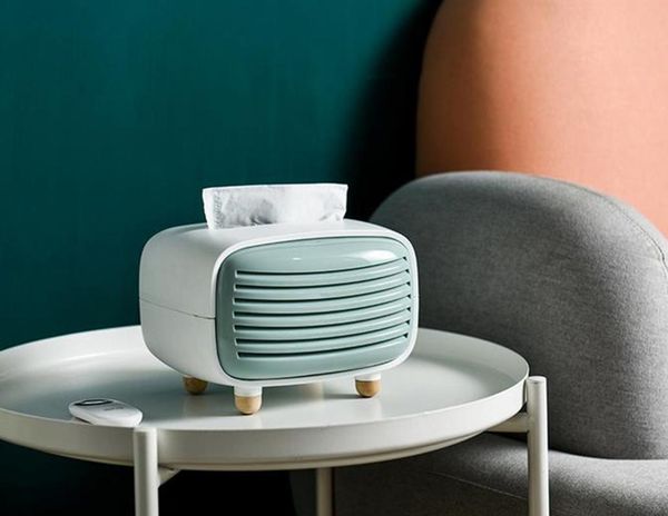 

retro radio tissue holder creative plastic paper box deskcover napkin organizer bathroom office home boxes & napkins