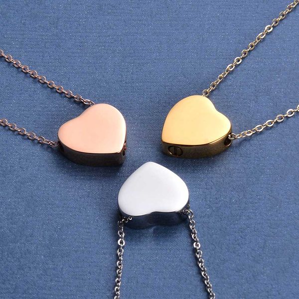 

stainless steel cremation jewelry for ashes heart urn necklace memorial pendant keepsake for women men, Silver