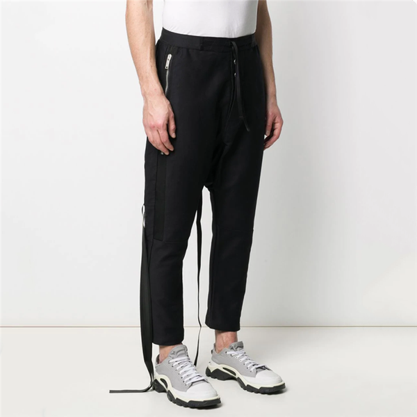

s-6xl2021 trend men spring youth casual pants halun loose small leg handsome oversize low crotch baggy men's, Black