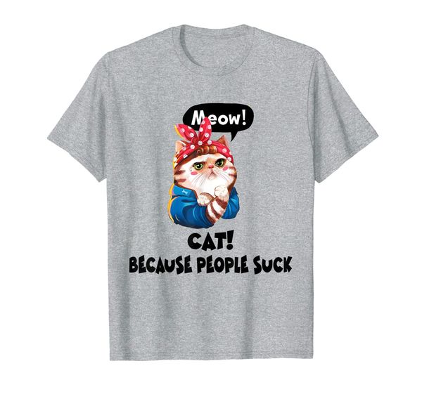 

cat because people suck cat lovers t-shirt, White;black