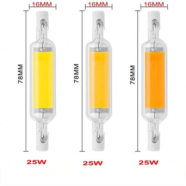 

bulbs 15w 30w 40w 50w r7s cob led lamp bulb for replace halogen light 78mm 118mm dimmable glass tube ac 220v energy saving spot