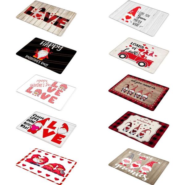 

valentines tomte gnome door mat faceless doll home love absorbent non-slip living room kitchen floor carpet carpets