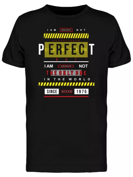 

I Am Not Perfect Urban Graphic Men's Tee -Image by Shutterstock, White;black