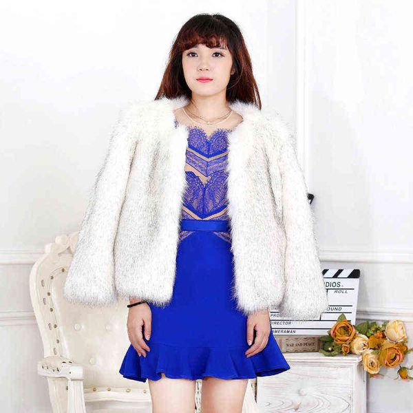 

white background black sharp short fur women's coat fur clothing korean version slim women's fur promotion 211207