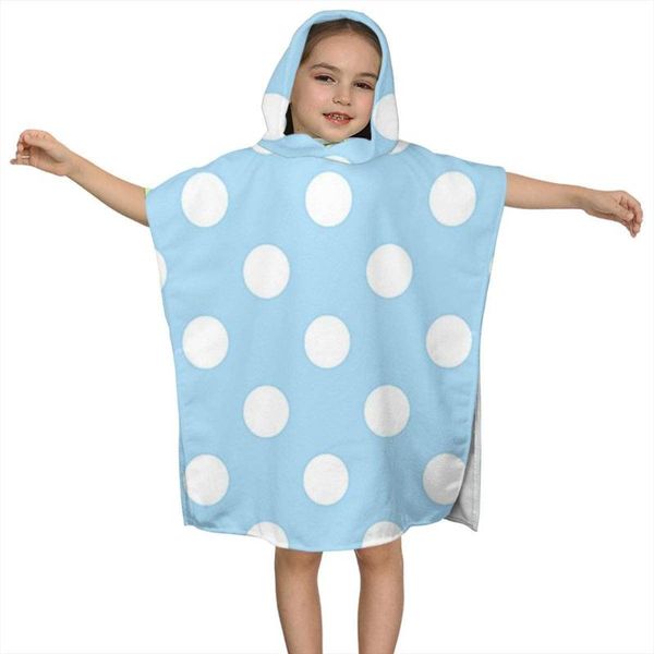 

towel light-blue-polka-dot kids hooded bath for children
