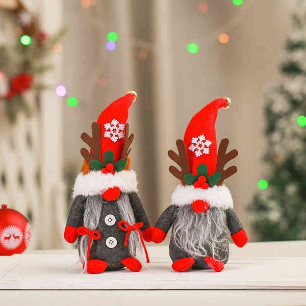 

christmas new decorations creative antler dwarf doll ornaments faceless forest old man doll
