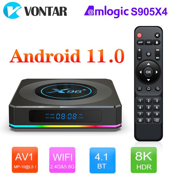 

2021 smart tv box android 11 x96 x4 amlogic s905x4 4gb 64gb 32gb wifi 8k youtube bt media player x96x4 tvbox set box