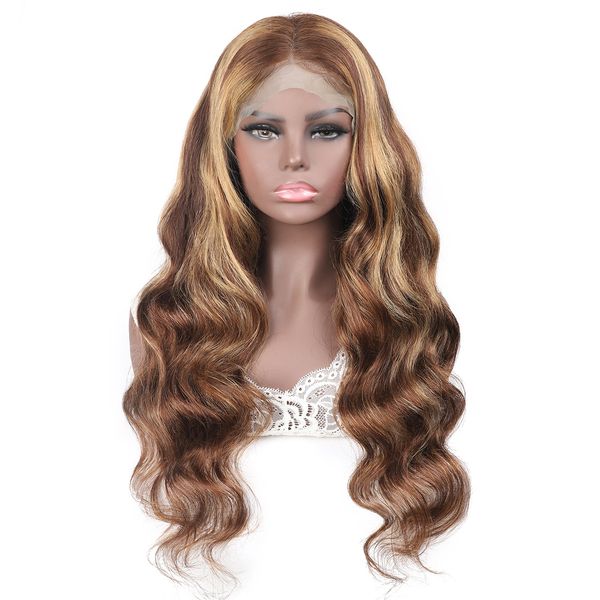 

ishow 14-34 inch long transparent lace front wig 13x4 13x6 5x5 4x4 13x1 highlight human hair wigs straight curly water loose deep body wave, Black;brown
