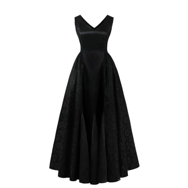 

plus size dresses women lace evening gown big dress elegant wedding red black v-neck sleeveless maxi vestidos vintage swing