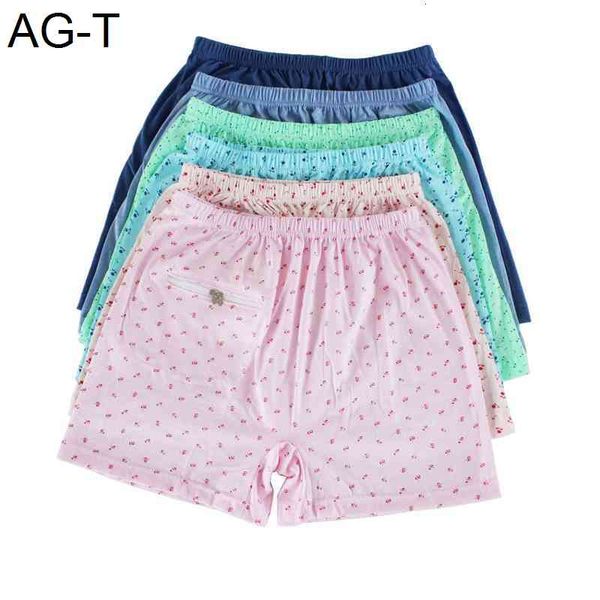 

summer thin women's underwear anti-theft cotton men's boxer, Black;pink