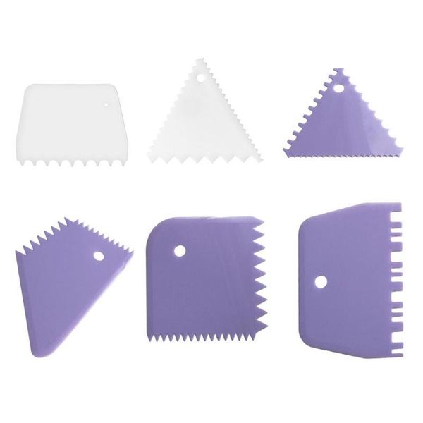 

1/4pcs plastic dough knife icing fondant scraper jagged edge plain smooth cake paddle spatulas baking pastry tools &