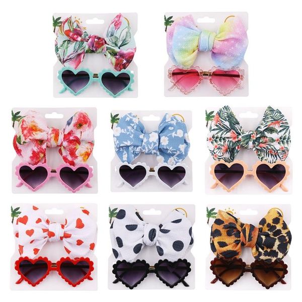 

hair accessories 2 pcs born pography props sunglasses+headband set baby infants po band eyewear, Slivery;white