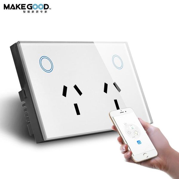 

smart home control makegood au/us standard,double power point socket,app for alexa google wifi automation