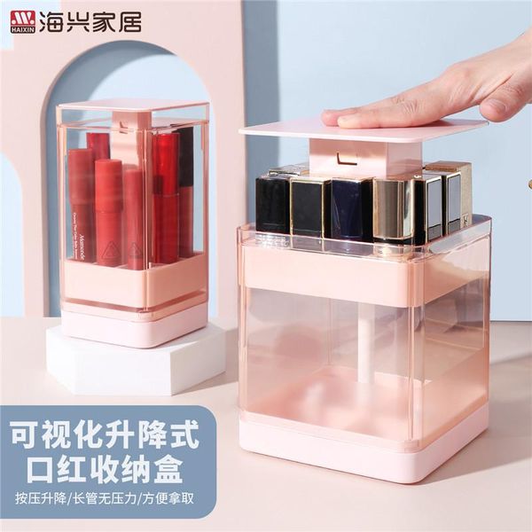 

storage boxes & bins deskfinishing plastic multi 8 / 12 grid large capacity holder transparent dust proof lipstick make up organizer box