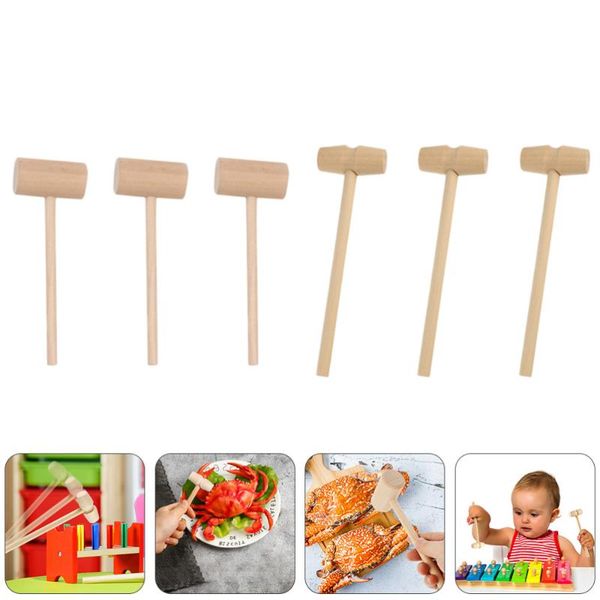 

pcs durable wooden cake hammers multipurpose seafood (log color 1) hand tools