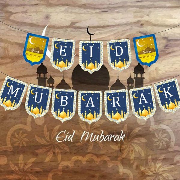 Eid Mubarak Banner Ramadan Bunting Capodanno islamico Decorazioni per feste Forniture per la casa